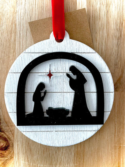 Away in a Manger Christmas Nativity Ornament