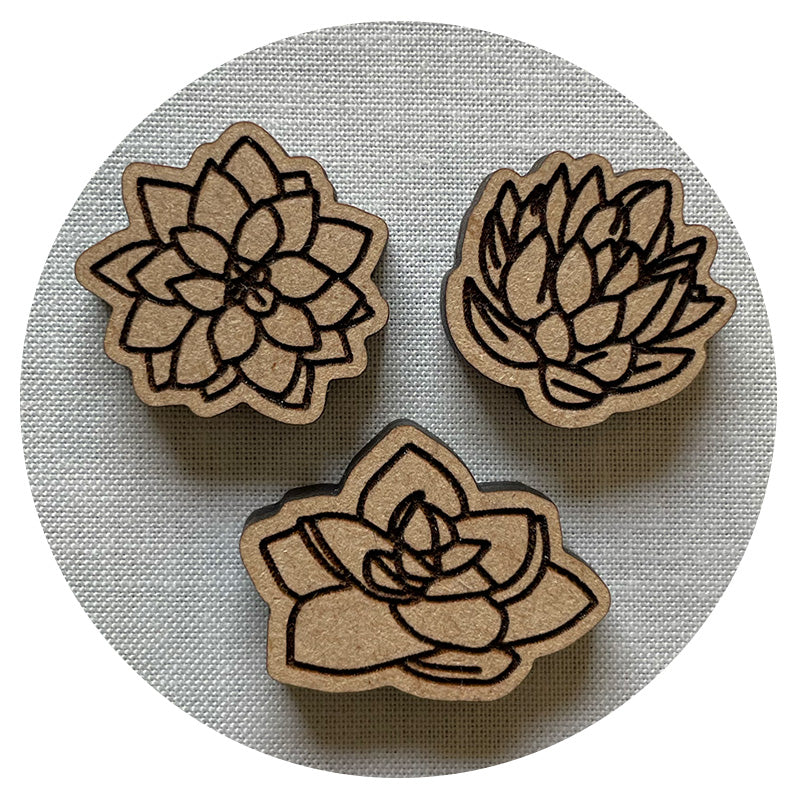 succulent 3 pack Succulent 3-Pack of Needleminders – Woven and Wool