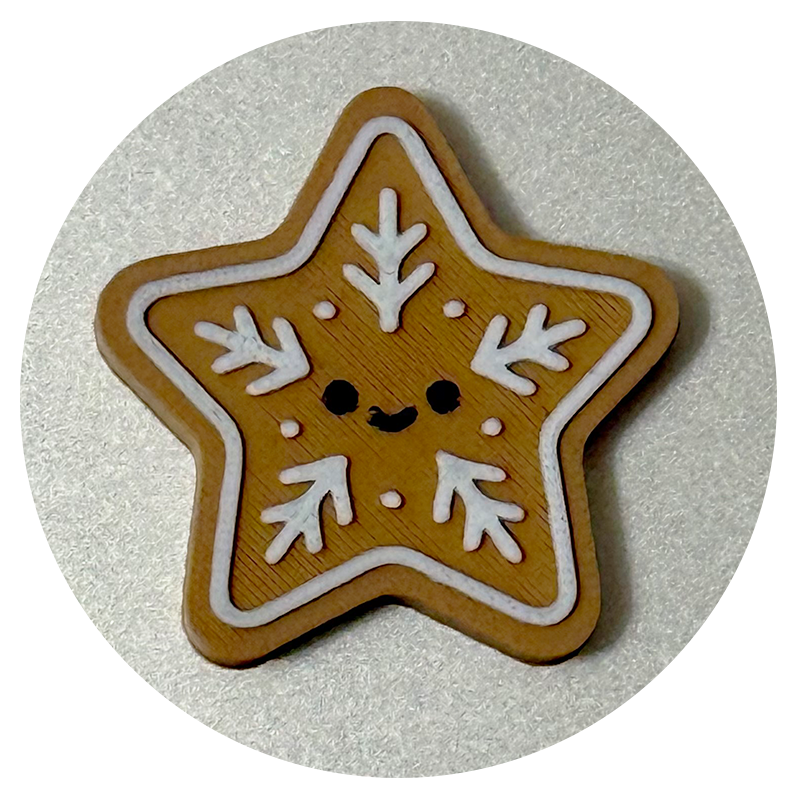 Gingerbread Star Kawaii Needleminder